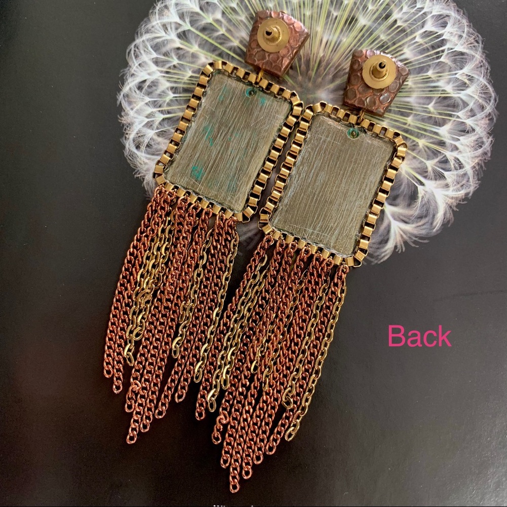 🤩 SPECTACULAR Gold & Copper Finish Statement Earrings from London 🇬🇧 - Picture 6 of 7
